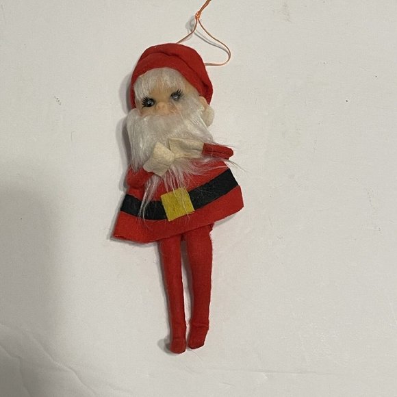 3- VINTAGE CHRISTMAS Ornaments PIXIE ELF KNEE HUGGERS Choir Rubber Face Japan - Picture 5 of 11